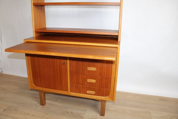 Vintage Multi-Function Teak Bookcase attributed to Johannes Andersen, 1960s-HJY-2020355