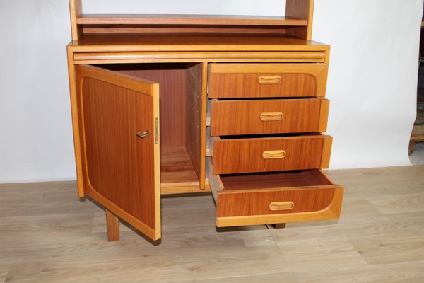 Vintage Multi-Function Teak Bookcase attributed to Johannes Andersen, 1960s-HJY-2020355