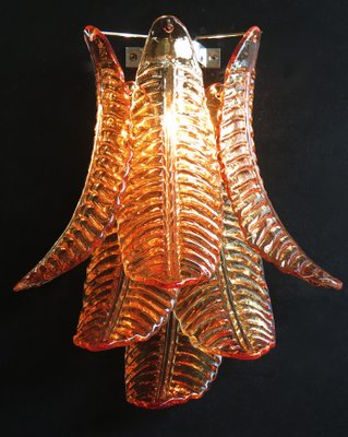 Vintage Murano Amber Felci Glass Wall Sconces, 1990s, Set of 2-FHZ-1818556