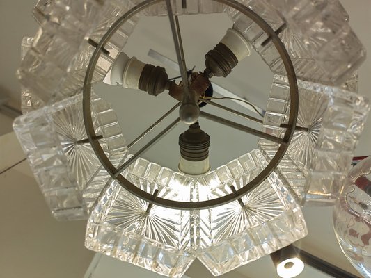 Vintage Murano Glass and Brass Glass Chandelier from Made Murano Glass, 1960s-ZFY-1793731