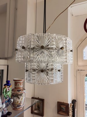 Vintage Murano Glass and Brass Glass Chandelier from Made Murano Glass, 1960s-ZFY-1793731