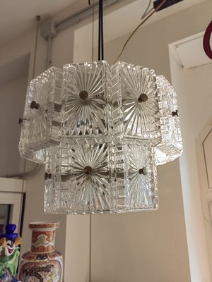 Vintage Murano Glass and Brass Glass Chandelier from Made Murano Glass, 1960s-ZFY-1793731