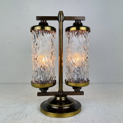 Vintage Murano Glass and Brass Table Lamp, Italy, 1960s-WQC-901380