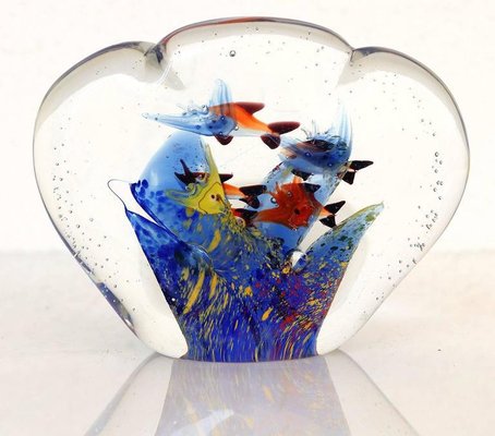 Vintage Murano Glass Aquarium Paperweight-DEK-932470