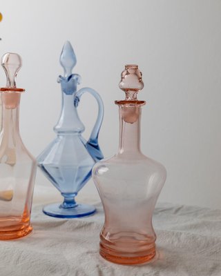 Vintage Murano Glass Carafes with Stoppers, Italy, 1950s, Set of 6-HVJ-2026492