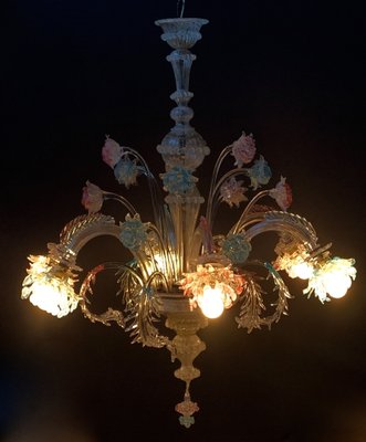 Vintage Murano Glass Chandelier by Galliano Ferro, 1950s-XQC-1427765