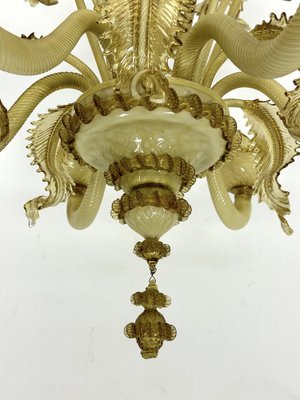 Vintage Murano Glass Chandelier with Gold, 1950s-OT-1767803