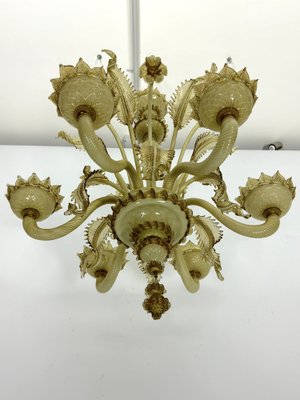 Vintage Murano Glass Chandelier with Gold, 1950s-OT-1767803