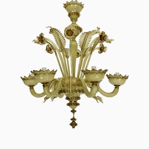 Vintage Murano Glass Chandelier with Gold, 1950s-OT-1767803