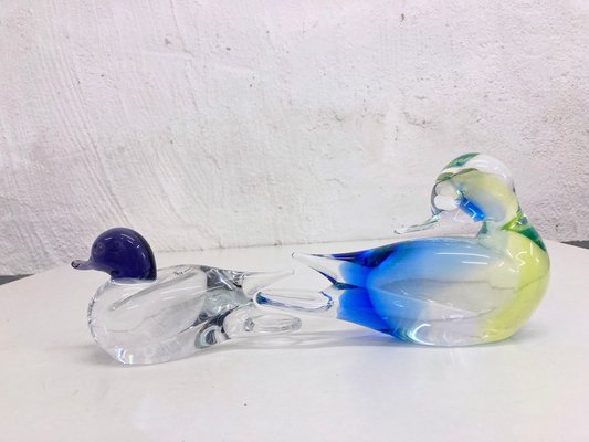 Vintage Murano Glass Ducks, Set of 2-AET-1231464