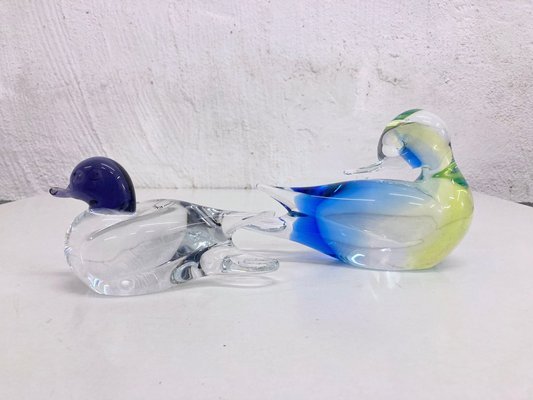 Vintage Murano Glass Ducks, Set of 2-AET-1231464