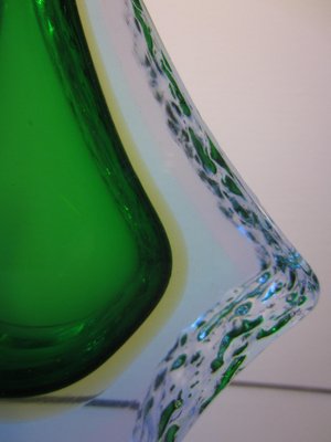 Vintage Murano Glass Green Vase, 1960s-ICI-1805106