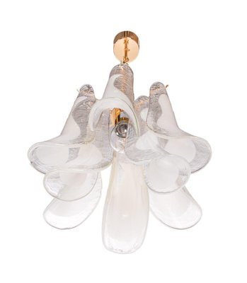 Vintage Murano Glass Petals Gold Plated Chandelier from Novaresi-DEK-948399