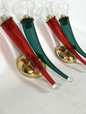 Vintage Murano Glass Sconces from Veart, Italy 1970s, Set of 2-OT-1291016