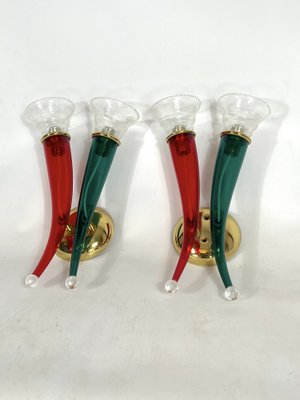 Vintage Murano Glass Sconces from Veart, Italy 1970s, Set of 2-OT-1291016