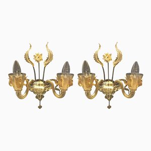 Vintage Murano Glass Sconces, Set of 2-XQC-564550