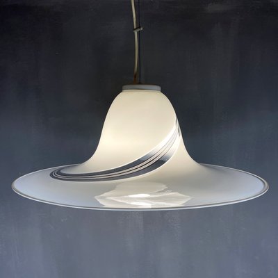 Vintage Murano Glass Swirl Pendant Lamp, Italy, 1970s-WQC-961185