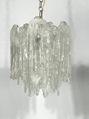 Vintage Murano Ice Glass Chandeliers from Mazzega, 1970s, Set of 2-OT-1195921