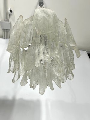 Vintage Murano Ice Glass Chandeliers from Mazzega, 1970s, Set of 2-OT-1195921