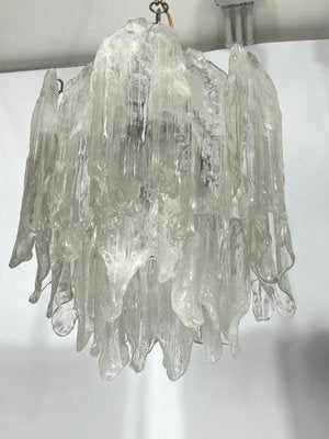 Vintage Murano Ice Glass Chandeliers from Mazzega, 1970s, Set of 2-OT-1195921