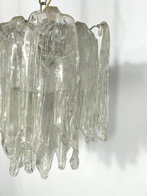 Vintage Murano Ice Glass Chandeliers from Mazzega, 1970s, Set of 2-OT-1195921