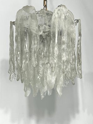 Vintage Murano Ice Glass Chandeliers from Mazzega, 1970s, Set of 2-OT-1195921