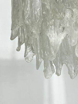 Vintage Murano Ice Glass Chandeliers from Mazzega, 1970s, Set of 2-OT-1195921