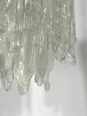 Vintage Murano Ice Glass Chandeliers from Mazzega, 1970s, Set of 2-OT-1195921