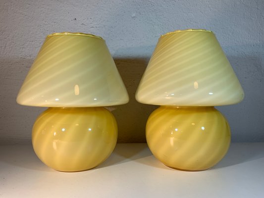 Vintage Murano Mushroom Bedroom Table Lamps, Set of 2-IJL-1186461