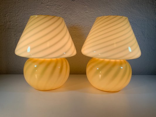 Vintage Murano Mushroom Bedroom Table Lamps, Set of 2-IJL-1186461