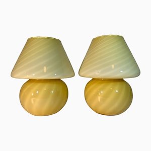 Vintage Murano Mushroom Bedroom Table Lamps, Set of 2-IJL-1186461