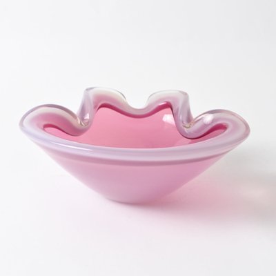 Vintage Murano Pink Alabastro Glass Bowl from Seguso, 1960s-IXK-1413901