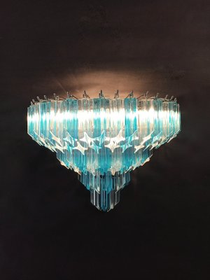 Vintage Murano Wall Sconces with 63 Clear and Blue Prisms, 1990s, Set of 2-FHZ-1823644