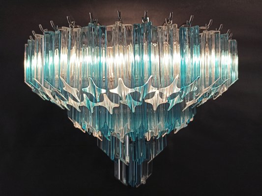 Vintage Murano Wall Sconces with 63 Clear and Blue Prisms, 1990s, Set of 2-FHZ-1823644