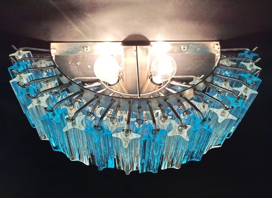 Vintage Murano Wall Sconces with 63 Clear and Blue Prisms, 1990s, Set of 2-FHZ-1823644