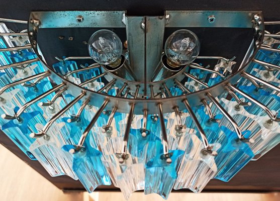 Vintage Murano Wall Sconces with 63 Clear and Blue Prisms, 1990s, Set of 2-FHZ-1823644