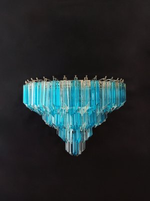 Vintage Murano Wall Sconces with 63 Clear and Blue Prisms, 1990s, Set of 2-FHZ-1823644