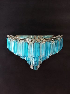 Vintage Murano Wall Sconces with 63 Clear and Blue Prisms, 1990s, Set of 2-FHZ-1823644