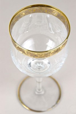 Vintage Murano Wine Glasses with Gold Rim, 1940, Set of 6-TQA-2034398