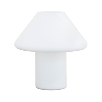 Vintage Mushroom Table Lamp With Satin White Murano Glass, Italy-MPO-1330717