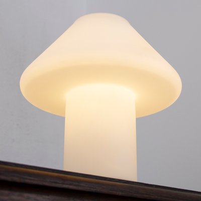 Vintage Mushroom Table Lamp With Satin White Murano Glass, Italy-MPO-1330717