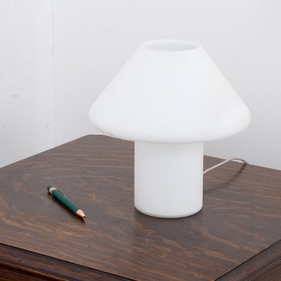 Vintage Mushroom Table Lamp With Satin White Murano Glass, Italy-MPO-1330717