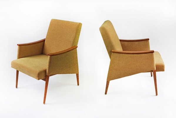 Vintage Mustard Yellow Lounge Chairs, 1960s, Set of 2-HDN-1732840