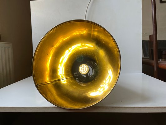 Vintage Nautical Brass Megaphone Pendant Lamp, 1970s-LCR-1365082