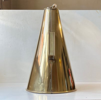 Vintage Nautical Brass Megaphone Pendant Lamp, 1970s-LCR-1365082