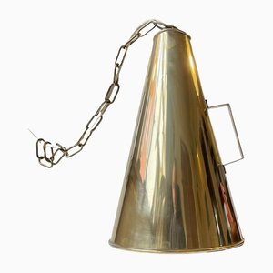 Vintage Nautical Brass Megaphone Pendant Lamp, 1970s-LCR-1365082