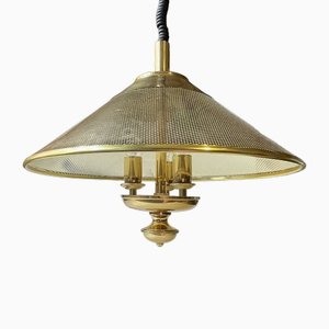 Vintage Nautical Ship S Pendant Lamp in Pierced Brass, 1970s-LCR-1718664