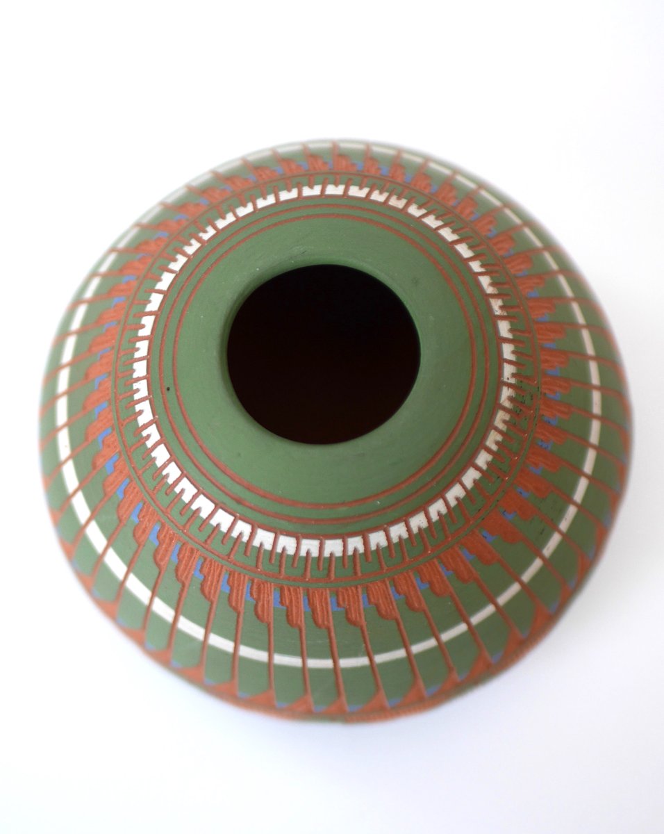 Vintage Navajo Pottery Ceramic Vase with Glazing from Tanya & Garrett Bennett, 1970s