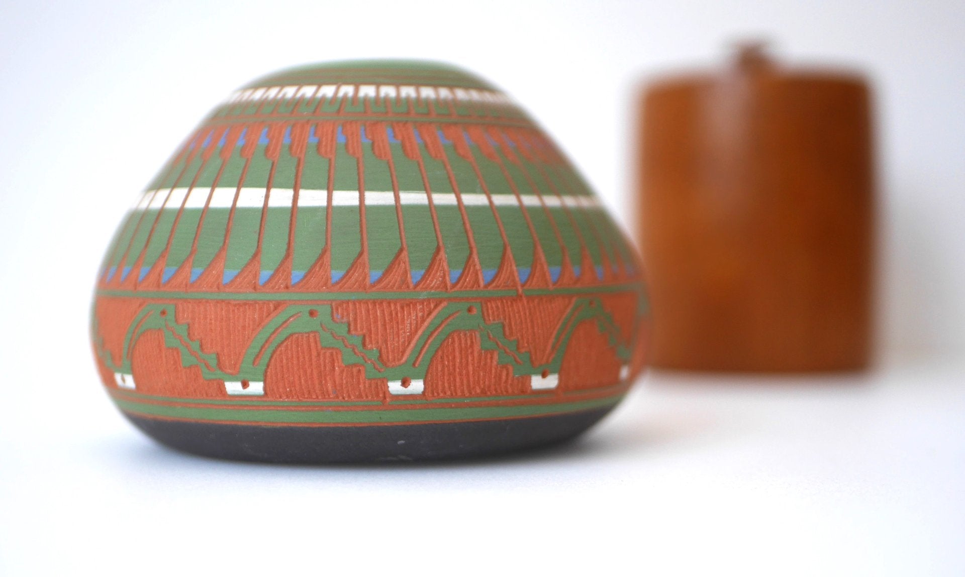 Vintage Navajo Pottery Ceramic Vase with Glazing from Tanya & Garrett Bennett, 1970s