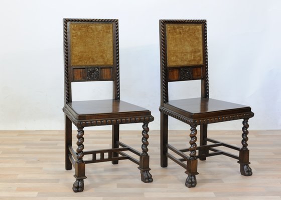 Vintage Neo-Renaissance Style Dining Chairs in Walnut, Set of 2-GAP-646421